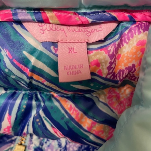 Lilly Pulitze Elyn Down Vest Blue Puffer Vest - Picture 7 of 12